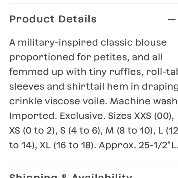 Sundance Femme Military Blouse Crinkle Button Down Long Sleeve 50% off w bundle - Picture 2 of 12